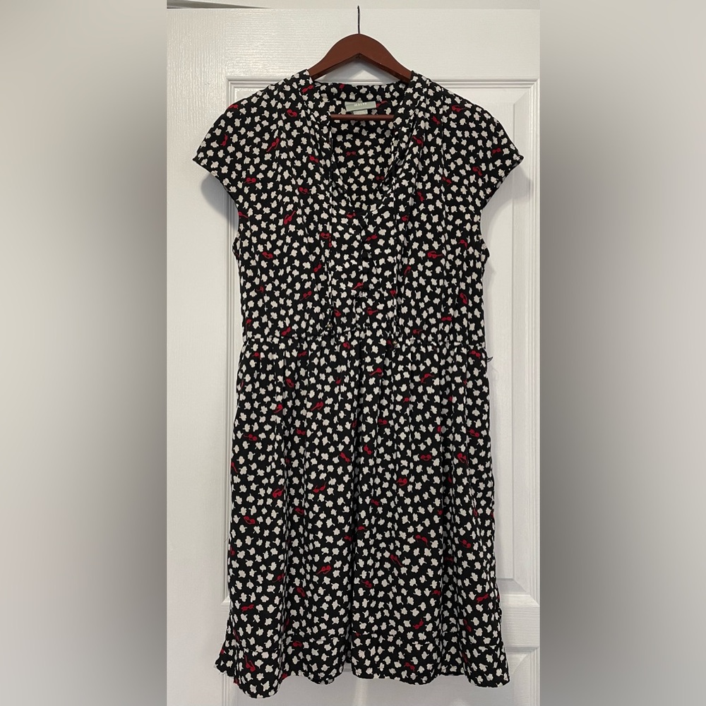 Maeve Black Patterned Dress with Slip